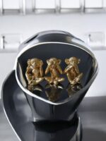 Ekselans EK-306 - Decoratieve Gouden Apen Beeldjes – 16,5 x 22 cm – Set van 3