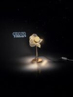 Ekselans EK-464 - Gouden Bloemvormige Tafellamp – Klein - Decoratief en Elegant – Compact Formaat – 8 x 2,5 cm - Afbeelding 2