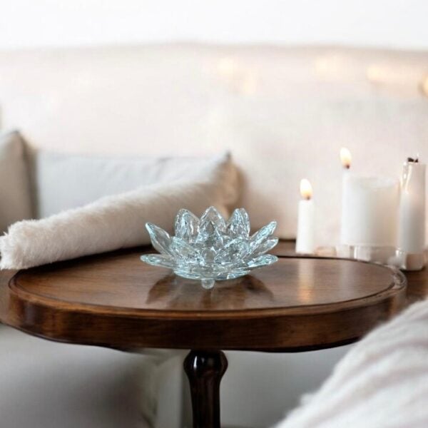 Ekselans EK-285 - Glazen Lotus Decoratie – 9 x 17 cm – Elegant Decoratief Object
