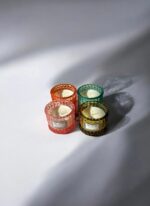 Ekselans EK-194 - Handgemaakte Geurkaarsen - Set van 4 – 6 x 8 cm – Roze, Blauw, Geel, Oranje - Afbeelding 3