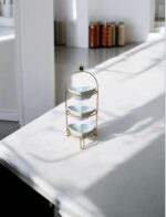 Ekselans EK-542 – 3-laags Schalenset – Hartvormig – Wit met Gouden Standaard – 16 x 38 cm – Ø14 cm - Afbeelding 2