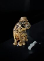 Ekselans EK-309 - Honden Beeld met Hoed - Goud - 28 cm x 30 cm - Afbeelding 2