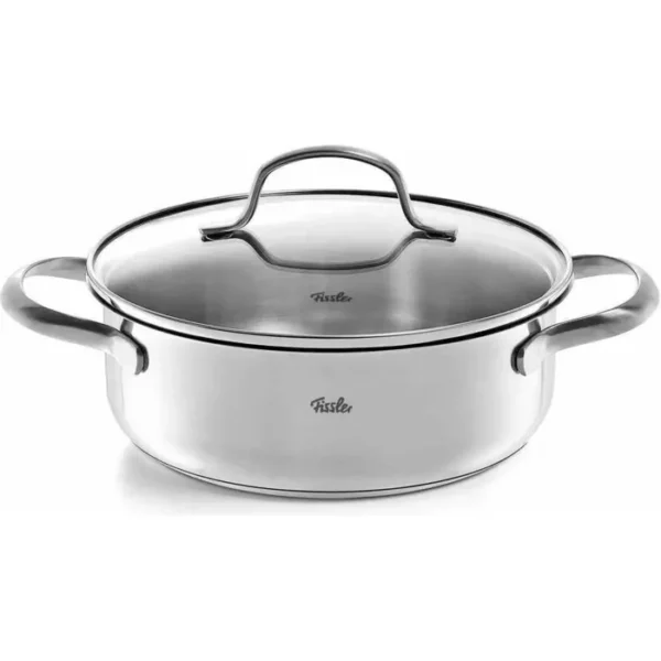 Fissler San Francisco - Kookpan Laag met Glasdeksel - 16cm - RVS