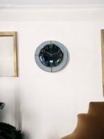 Ekselans EK-409 - Ronde Muurklok – 39 cm – Zwart met Zilveren Details - Afbeelding 2