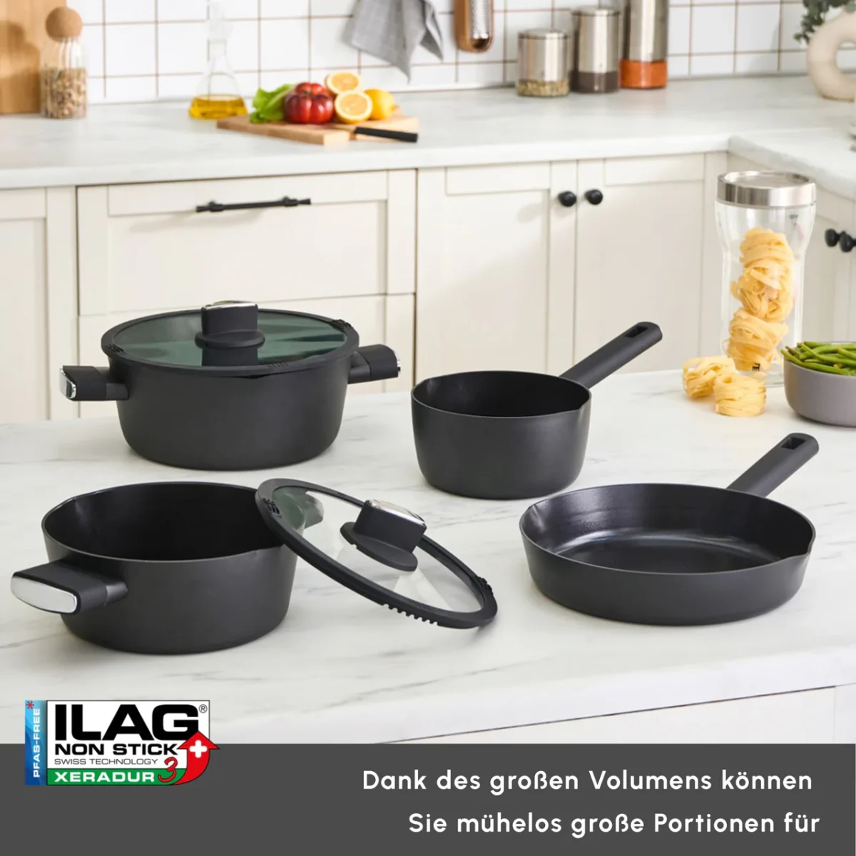 Karaca Midnight - 6-delige Keramische Kookset - Inductie Geschikt - Zwart - Image 3