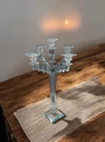 Ekselans EK-269 – Luxe Kandelaar Op Voet – 37 x 60 cm – Decoratief - Glas - Afbeelding 2