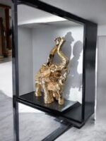 Ekselans EK-314 - Gouden Decoratief Olifantenbeeld – 67 x 72 cm - Groot - Afbeelding 2