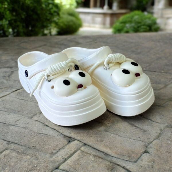 Ekselans EK-178 - Siliconen Slippers met Oogjes - Maat 37/38 - Hoge Zool - Wit