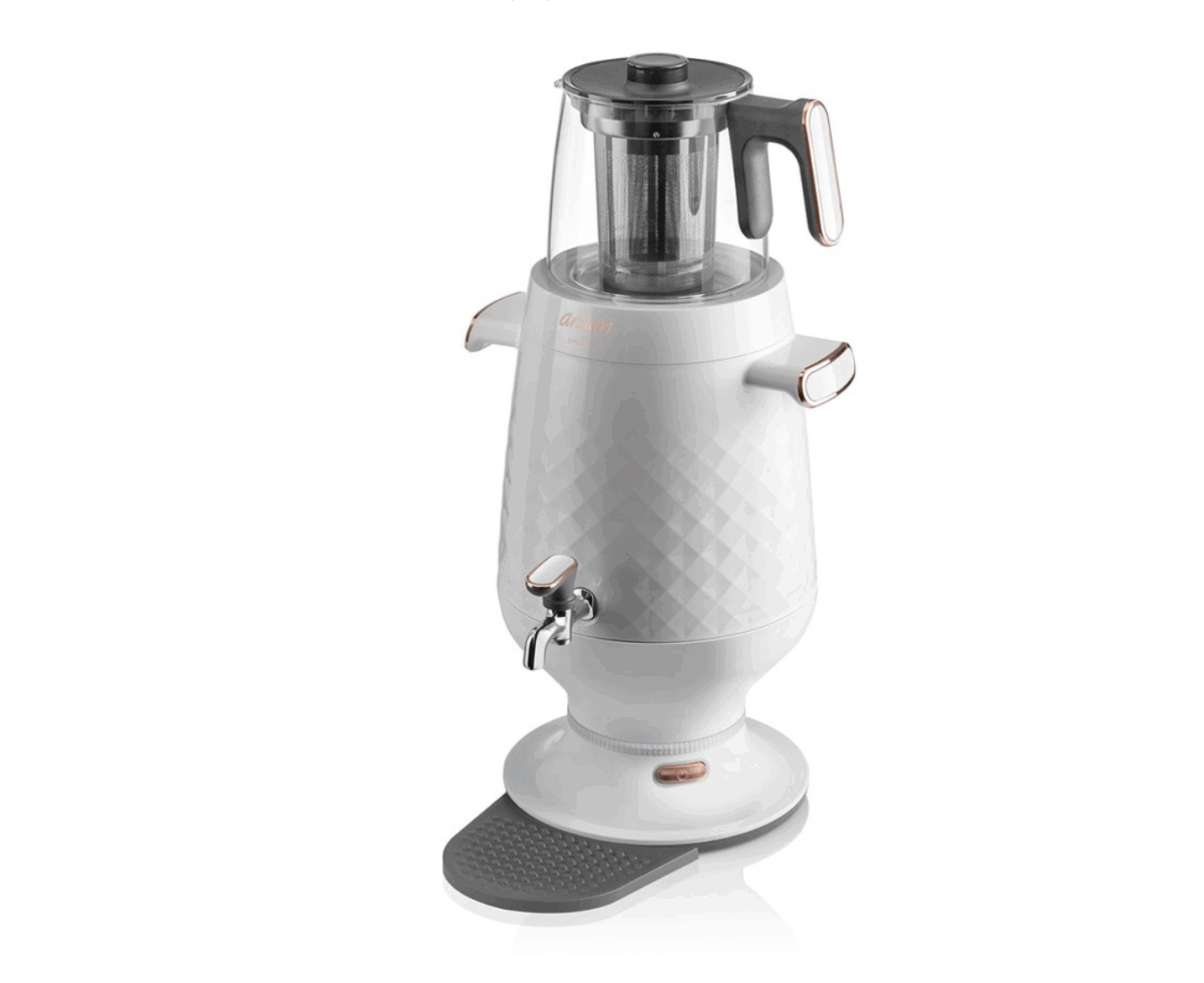 Arzum Ehlikeyf Samovar AR3083-0200 | Wit - Turkse Theemachine - 3.5 + 1.2 liter - Led-indicator - 2200 W - Image 4