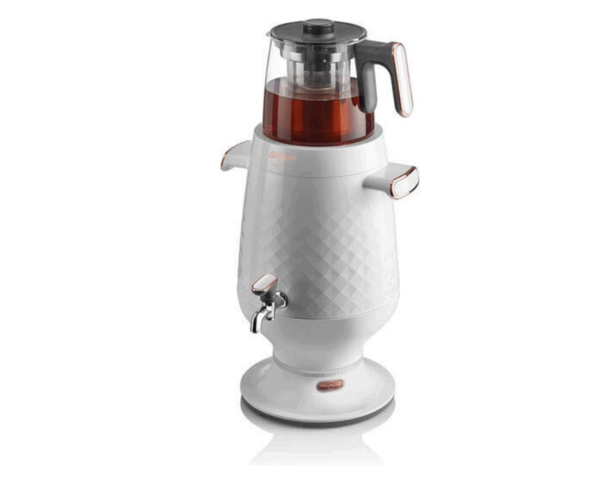 Arzum Ehlikeyf Samovar AR3083-0200 | Wit - Turkse Theemachine - 3.5 + 1.2 liter - Led-indicator - 2200 W - Image 1