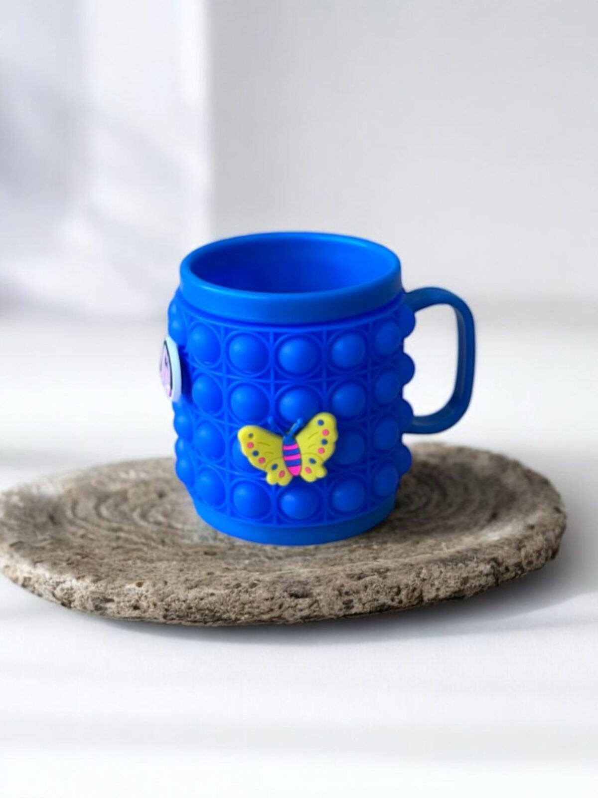 Ekselans EK-326 - Pop It Siliconen Drinkbeker – Blauw – 12 x 9,5 cm  – Jibbitz-stijl - Görsel 1