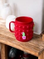 Ekselans EK-326 - Rode Siliconen Drinkbeker met Handvat – Pop It Design – Inclusief Jibbitz-Stijl Versiering – 12 x 9,5 cm - Görsel 2