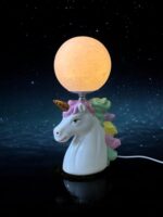 Ekselans EK-399 – Keramieken Unicorn Nachtlamp – Maan – 16 x 29 cm – Wit - Görsel 2