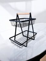 Ekselans EK-382 – Zwarte 2-laags Fruitmand – 30 x 23,5 cm – Metalen Mand voor Fruit & Decoratie - Görsel 3