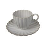 Bricard Porcelain Paris - 4-delige Witte Keramische Koffiekopjesset - 275 ml - 2-Persoons