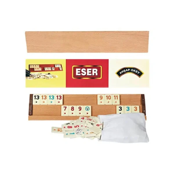 ESER - Okey Spel - Wooden/Ahsap - 4-Persoons - Houten Turkse Spel - Rummy