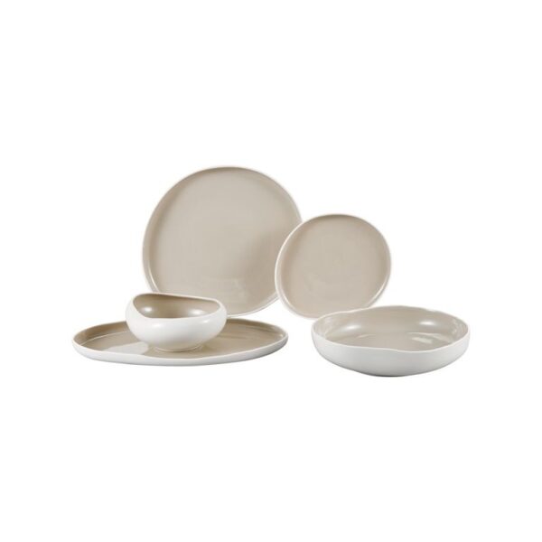 Bricard Porcelain Barles - Porseleinen Serviesset - Taupe - 25-Delig