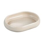 Bricard Bondy - Ovalen Klein Schaaltje – Set van 6 – 13,9x10,1x2,6 cm – Taupe – Porselein
