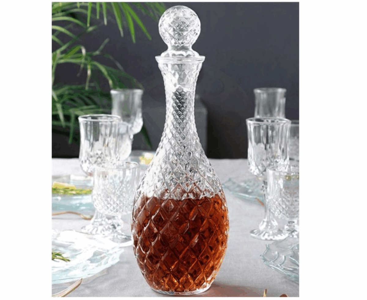 Alegre Glass - Handgemaakt Luxe Glazen Karaf – Tijdloos Design – 12 x 36 cm – Waterkaraf / Wijnkaraf / Sapkaraf – Kristalhelder Glas - Image 1