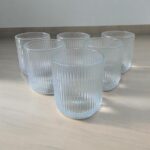 Ekselans - Geribbelde Waterglazen – Set van 6 – 300 ml - Glas - Drinkglazen