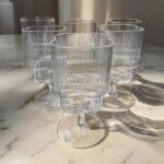 Ekselans - Geribbelde Klavervormige Waterglazen - Set van 6 – 300 ml