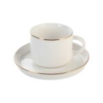 Bricard Lunel - Koffiekopjesset  met Onderzetters – 12-delig – Goud – Keramiek – Elegant Servies