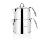 Korkmaz Perla Mega A029 - RVS Theepot - 1800 + 3200 ml – Bio+ System – Koude Handgrepen