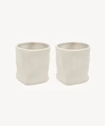 Keramieken Diamond Mok - Z-116 – 290 ml - Handgemaakt - Set van 2 - Beige - Geaffecteerd Design - Hittebestendig - Image 8