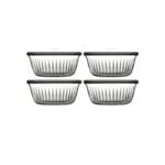 Pasabahce Frezya 530156 - Vershoudbak Met Deksel - Set van 4 - 330 ml