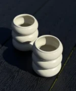 Wave Bubble Z-119 - Keramiek Mok – 400 ml - Set van 2 - Mat Beige - Handgemaakt - Koffie bekers - Image 7