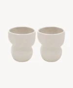 Keramieken Organic Mokken – Set van 2 - 400 ml - Beige - Handgemaakt - Hittebestendig - Image 2