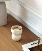 Keramieken Organic Mokken – Set van 2 - 400 ml - Glans Wit - Handgemaakt - Hittebestendige Koffie mok - Image 2
