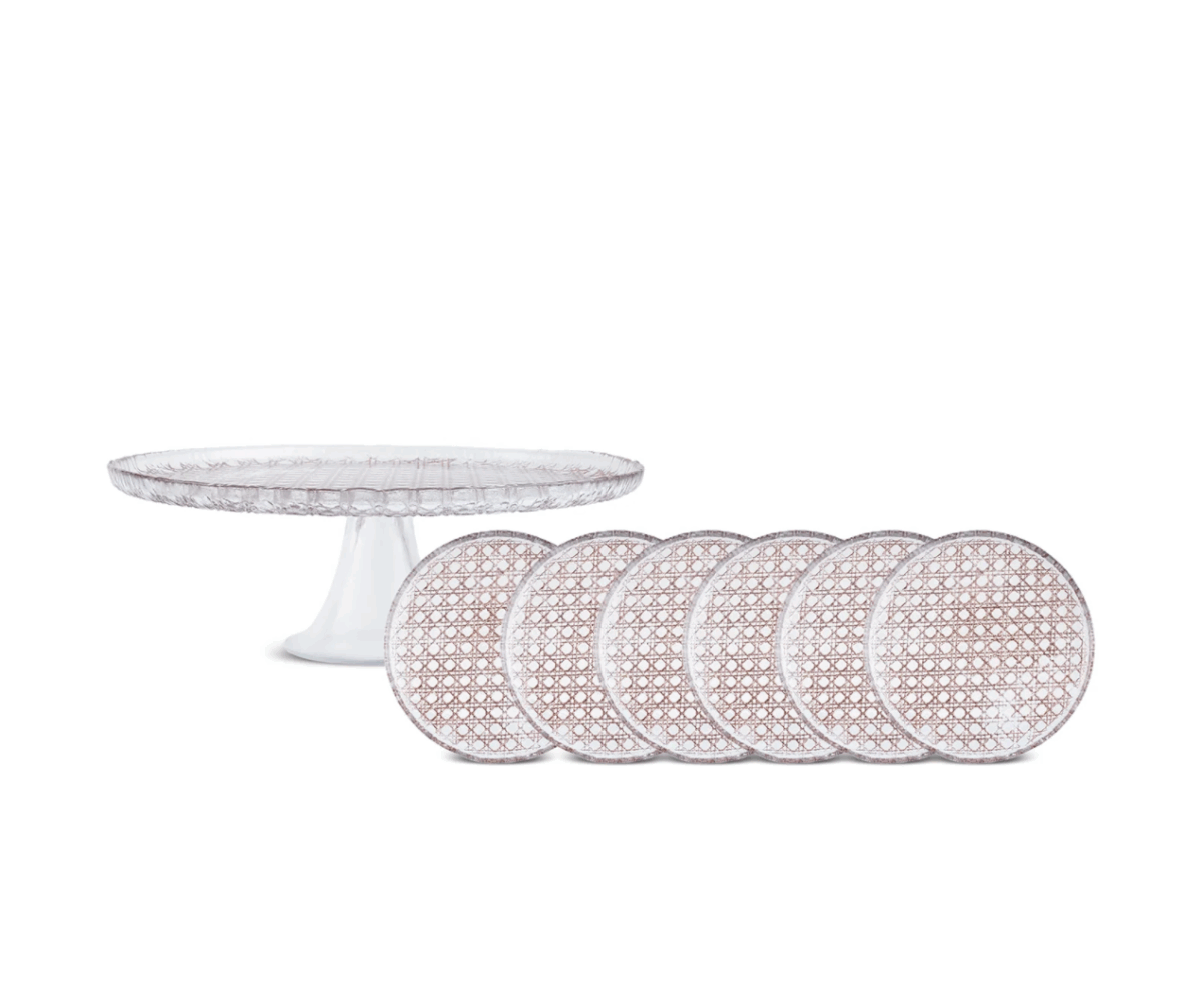 Karaca Rattan - 7-delige Serveerset – 6 Personen -  Grijs - Afbeelding 1