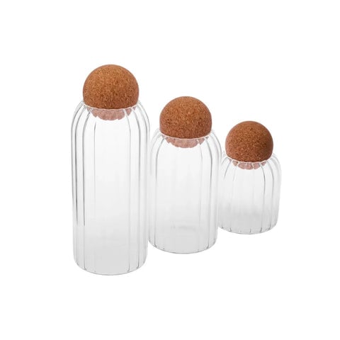 Karaca Lesa - 3-delige Glazen Voorraadpotten Set – 2500 ml