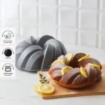 Karaca Cake Pro - Gietijzeren Cakevorm – Gevlochten Design – Antraciet – Ø 26 cm - Görsel 2
