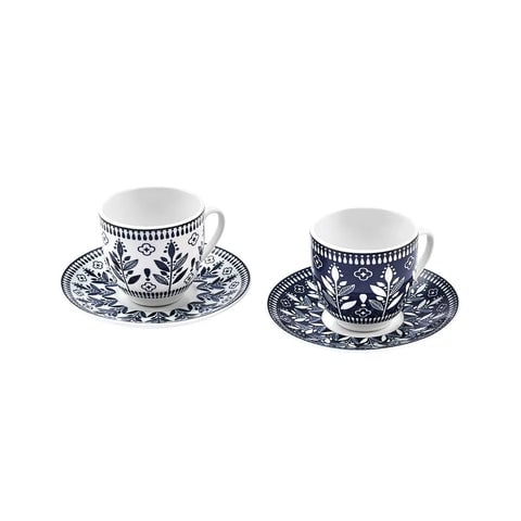 Karaca Peyker - Porseleienen Koffiekop Set - 6-Persoons - 85 ml